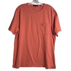 Vince Garment‎ Dyed Pocket T Shirt Mens XL Dusk Pink Salmon Preppy Basic Classic